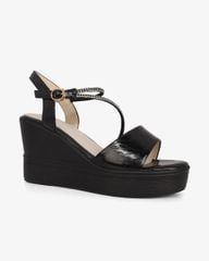 Sandal Đế Xuồng Hạnh Dung Bản Ngang Dây Xoàn Xéo HD27320BI