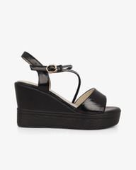 Sandal Đế Xuồng Hạnh Dung Bản Ngang Dây Xoàn Xéo HD27320BI