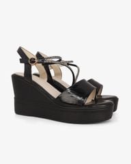 Sandal Đế Xuồng Hạnh Dung Bản Ngang Dây Xoàn Xéo HD27320BI