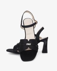 Sandal Cao Gót Hạnh Dung Bản Khoét Khóa Chữ HD27321BI