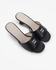 Dép Cao Gót Hạnh Dung Quai Ngang Chữ HD27322BI