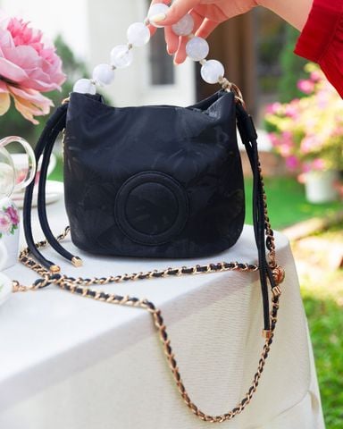 Túi Xách Tay Hạnh Dung Satin Ngọc Trai HD2842BC