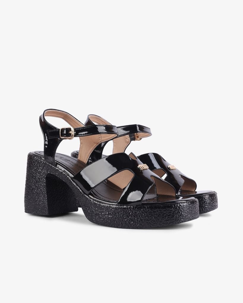 Sandal Cao Gót Hạnh Dung Quai Bóng Chữ H HD29155AY