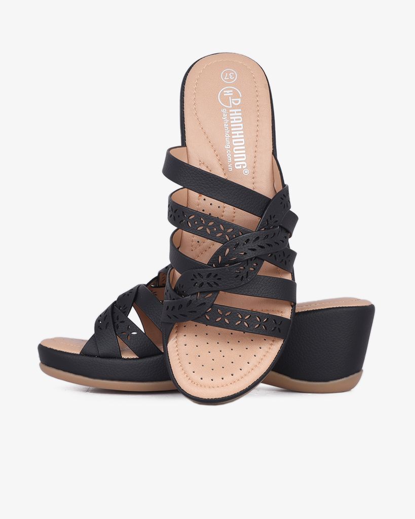 Dép Đế Xuồng Hạnh Dung Dây Đan Họa Tiết HD29166AY