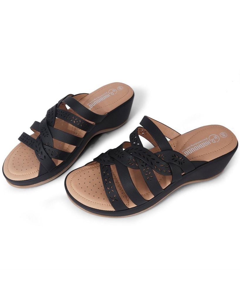 Dép Đế Xuồng Hạnh Dung Dây Đan Họa Tiết HD29166AY