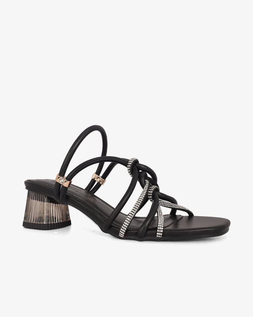 Sandal Cao Gót Hạnh Dung Quai Luồn Xoàn Gót Mica HD29178AY