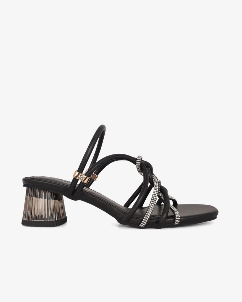 Sandal Cao Gót Hạnh Dung Quai Luồn Xoàn Gót Mica HD29178AY