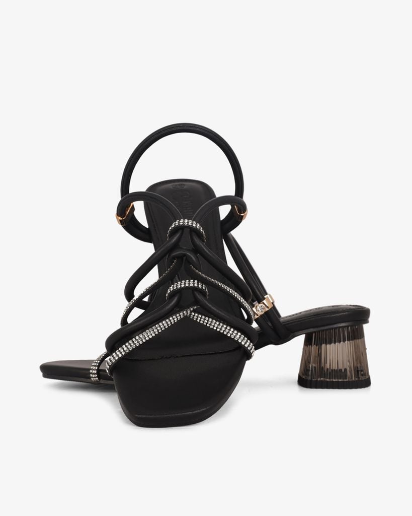 Sandal Cao Gót Hạnh Dung Quai Luồn Xoàn Gót Mica HD29178AY