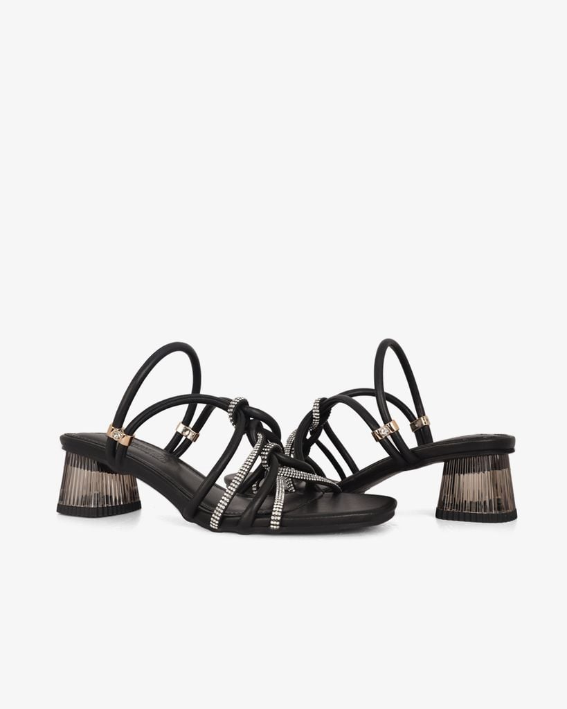 Sandal Cao Gót Hạnh Dung Quai Luồn Xoàn Gót Mica HD29178AY