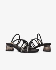 Sandal Cao Gót Hạnh Dung Quai Luồn Xoàn Gót Mica HD29178AY