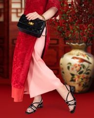 Sandal Cao Gót Hạnh Dung Quai Luồn Xoàn Gót Mica HD29178AY