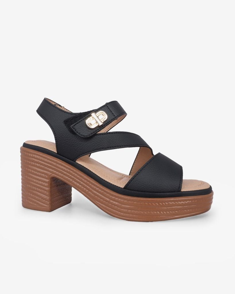 Sandal Cao Gót Hạnh Dung Quai Ngang Bản Chéo HD29187AY
