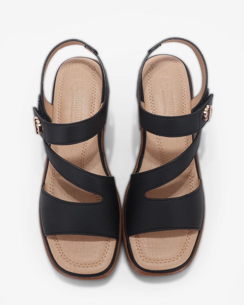 Sandal Cao Gót Hạnh Dung Quai Ngang Bản Chéo HD29187AY