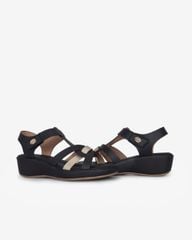 Sandal Đế Xuồng Hạnh Dung Quai Đan Phối Màu Ánh Kim Sang Trọng HD29190AY
