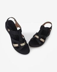 Sandal Đế Xuồng Hạnh Dung Quai Đan Phối Màu Ánh Kim Sang Trọng HD29190AY
