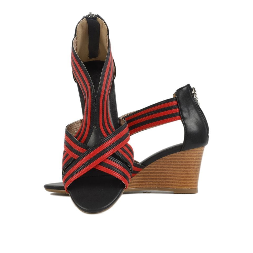 Sandal Xuồng Hạnh Dung Bản Chéo Hậu Dây Kéo HD2990AY
