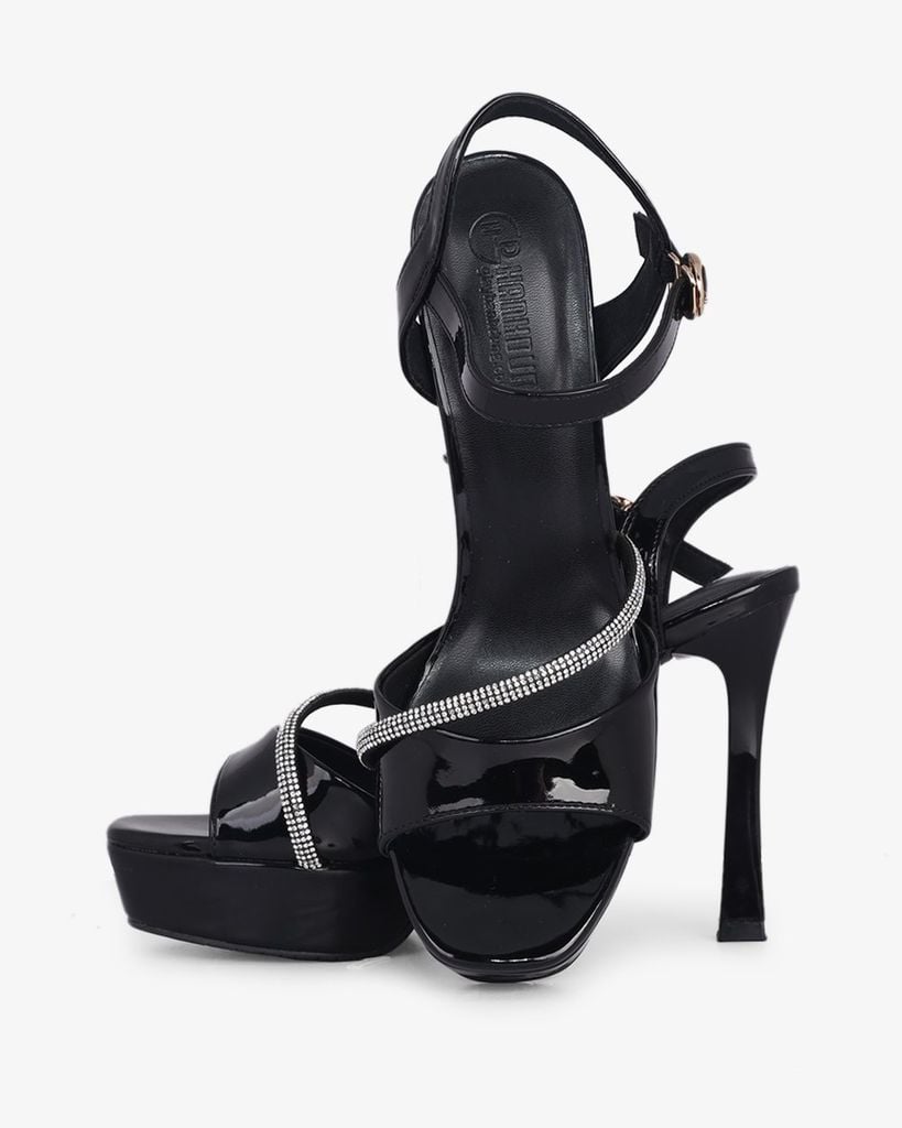 Sandal Cao Gót Hạnh Dung Bản Ngang Xoàn Gót Nhọn HD1072BN