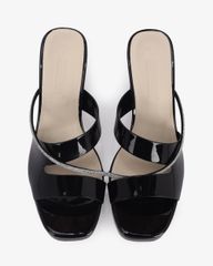 Dép Cao Gót Hạnh Dung Quai Khoét Dây Xoàn HD27281BI