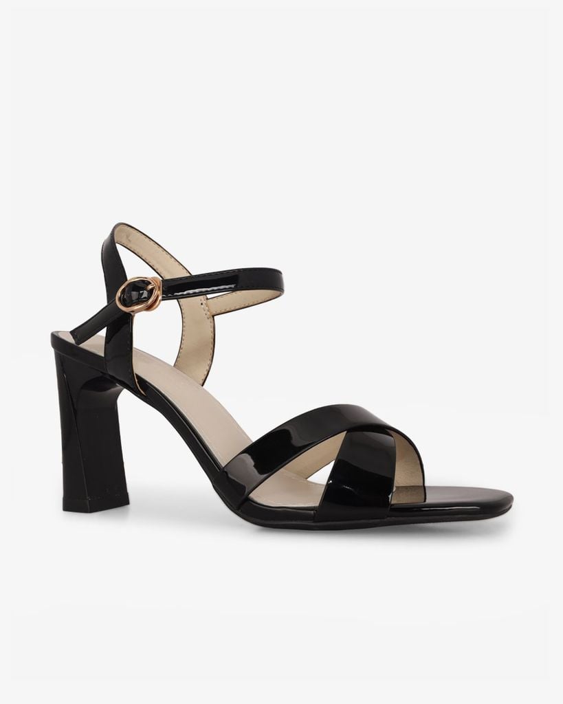 Sandal Cao Gót Hạnh Dung Quai Đan Chéo HD27306BI