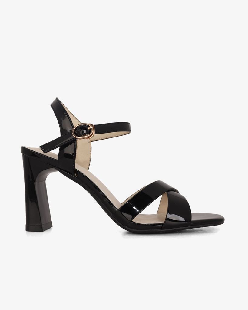 Sandal Cao Gót Hạnh Dung Quai Đan Chéo HD27306BI