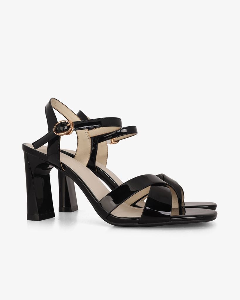 Sandal Cao Gót Hạnh Dung Quai Đan Chéo HD27306BI
