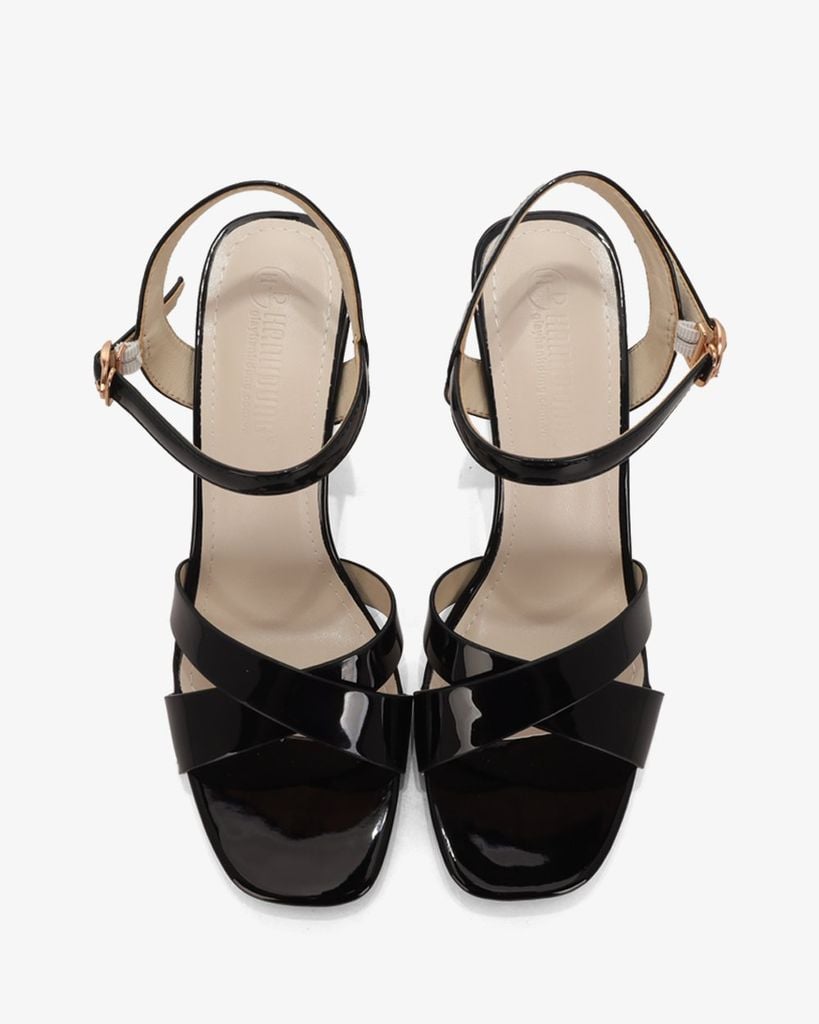 Sandal Cao Gót Hạnh Dung Quai Đan Chéo HD27306BI
