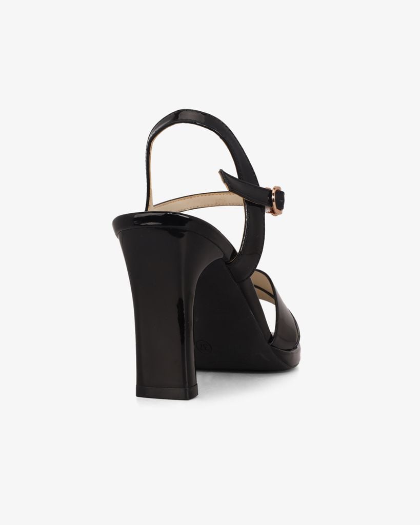 Sandal Cao Gót Hạnh Dung Quai Chéo Gót Trụ HD27307BI