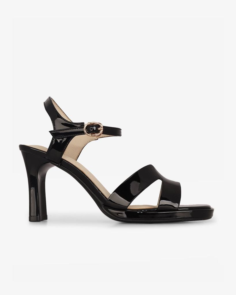 Sandal Cao Gót Hạnh Dung Quai Bóng Chữ H  HD27311BI