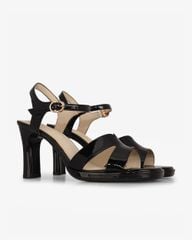 Sandal Cao Gót Hạnh Dung Quai Bóng Chữ H  HD27311BI