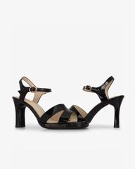 Sandal Cao Gót Hạnh Dung Quai Bóng Chữ H  HD27311BI