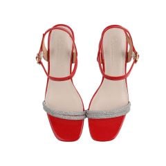 Sandal Cao Gót Hạnh Dung Dây Đính Đá HD27187BI