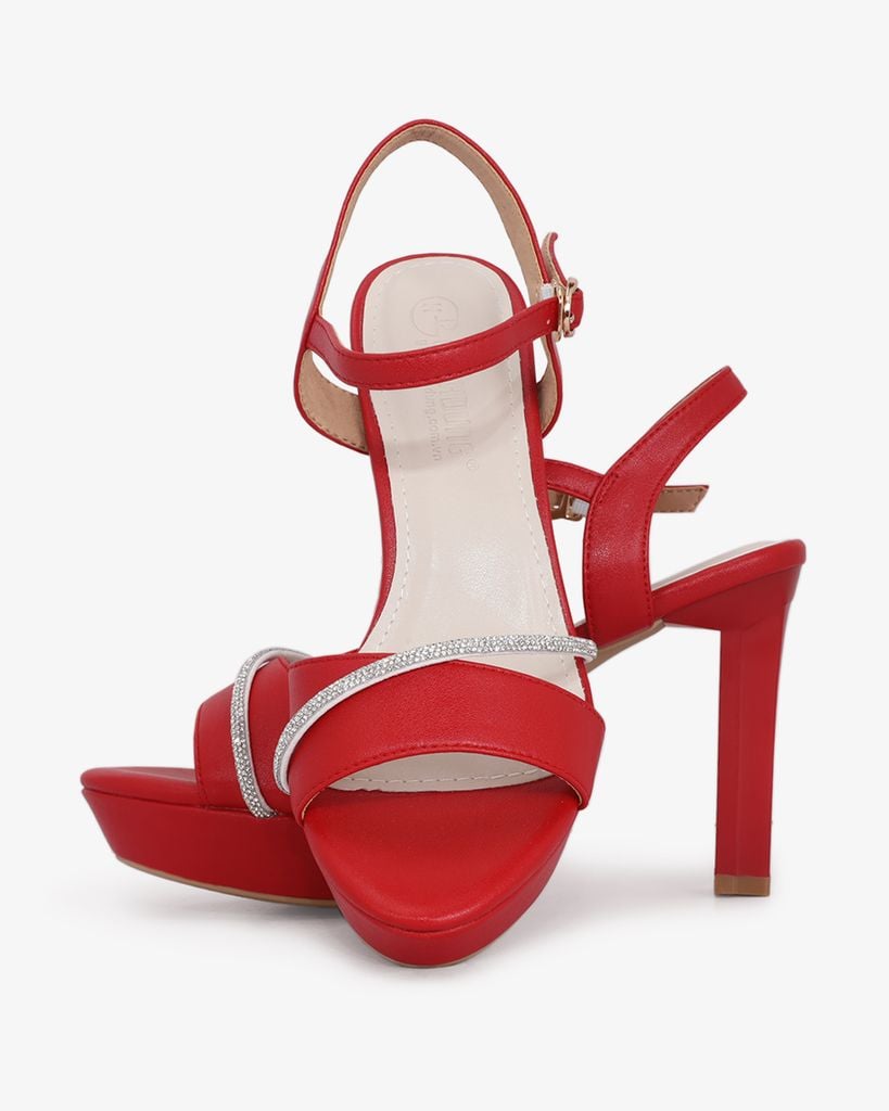 Sandal Cao Gót Hạnh Dung Quai Phối Xoàn Mảnh HD27193BI