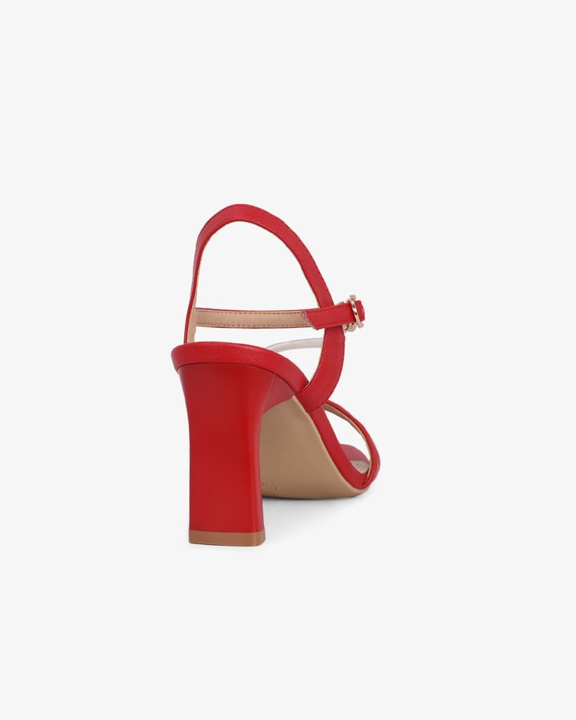 Sandal Cao Gót Hạnh Dung Bản Ngang Caro Dây Đính Đá HD27210BI