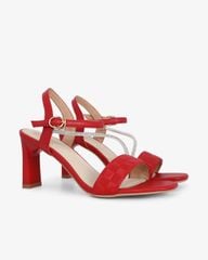 Sandal Cao Gót Hạnh Dung Bản Ngang Caro Dây Đính Đá HD27210BI