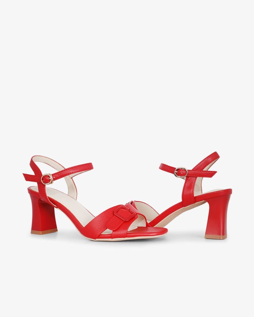 Sandal Cao Gót Hạnh Dung Quai Ngang Khóa Nịt HD27276BI