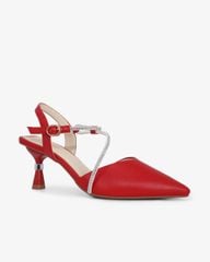 Sandal Cao Gót Hạnh Dung Bít Mũi Dây Xoàn HD27289BI