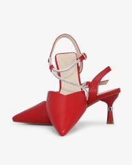 Sandal Cao Gót Hạnh Dung Bít Mũi Dây Xoàn HD27289BI