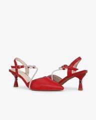 Sandal Cao Gót Hạnh Dung Bít Mũi Dây Xoàn HD27289BI
