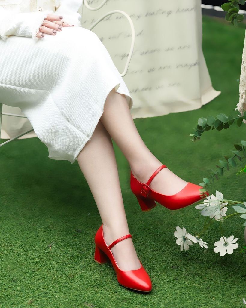 Giày Cao Gót Hạnh Dung Bít Mũi Hậu Dán HD27292BI