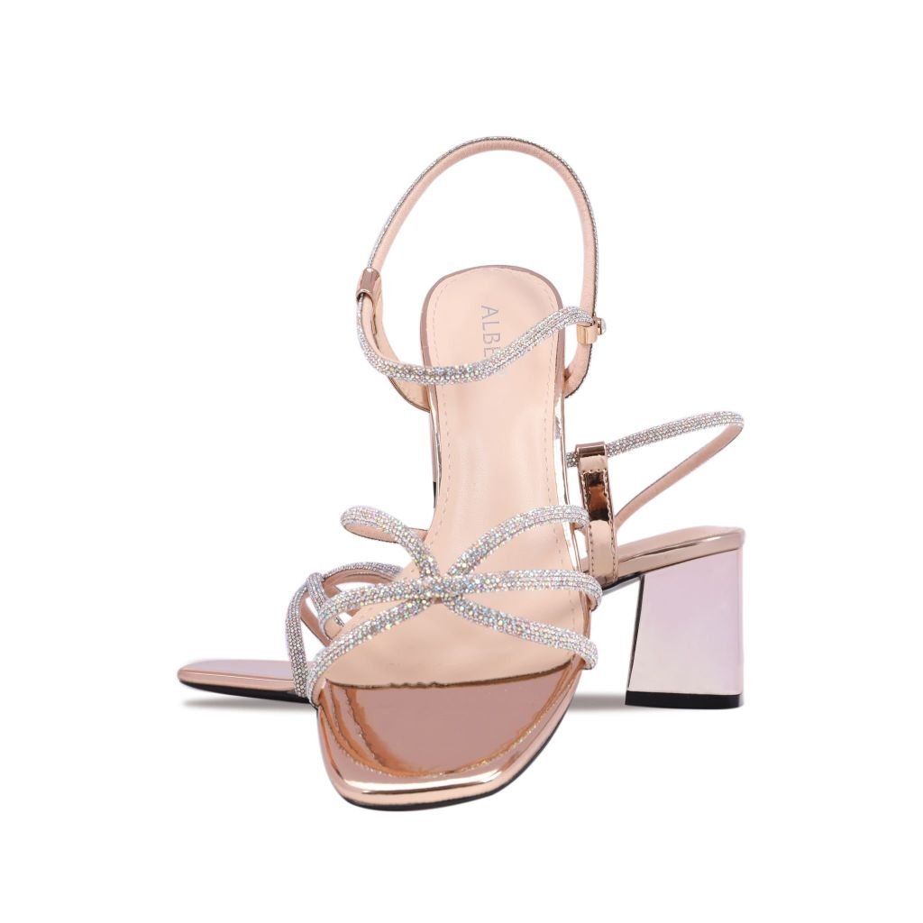 Sandal Cao Gót Albee Nhiều Dây Kim Sa Nối HD0202TQ