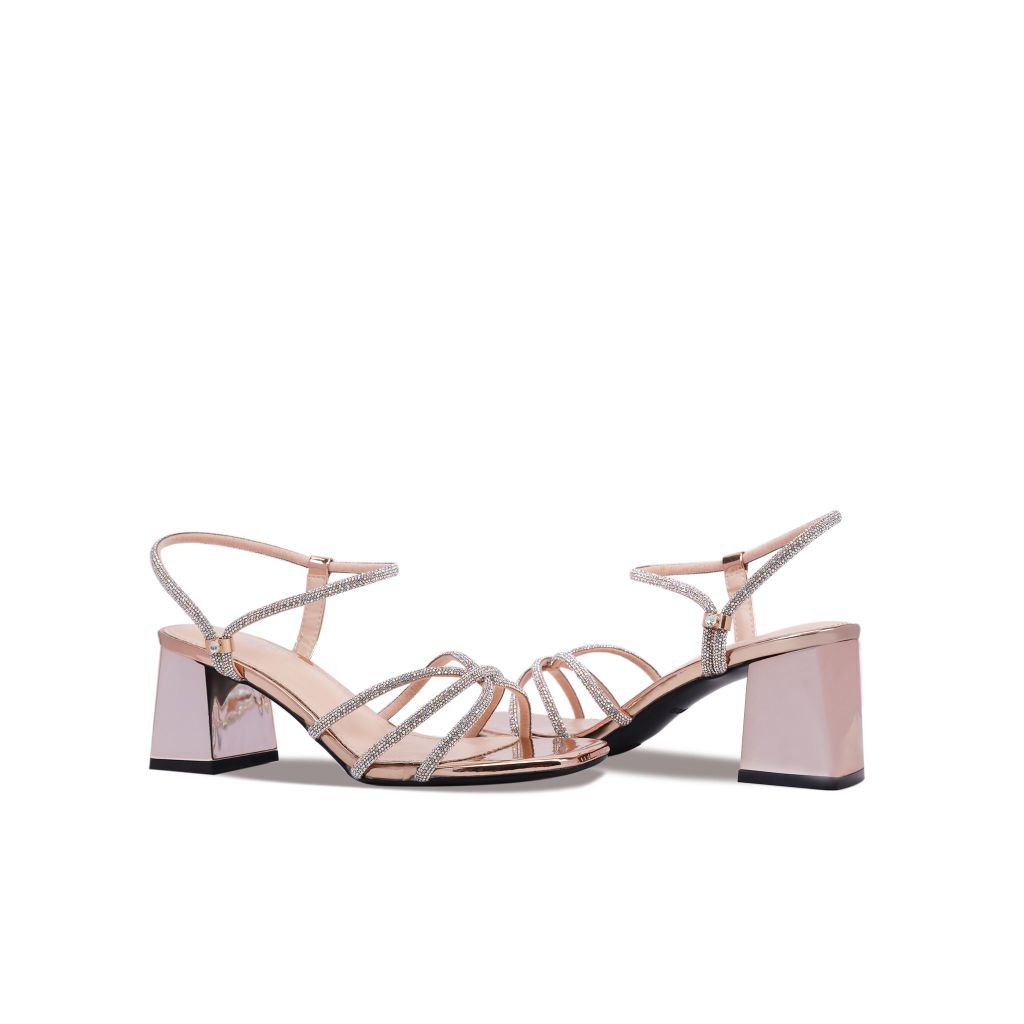 Sandal Cao Gót Albee Nhiều Dây Kim Sa Nối HD0202TQ