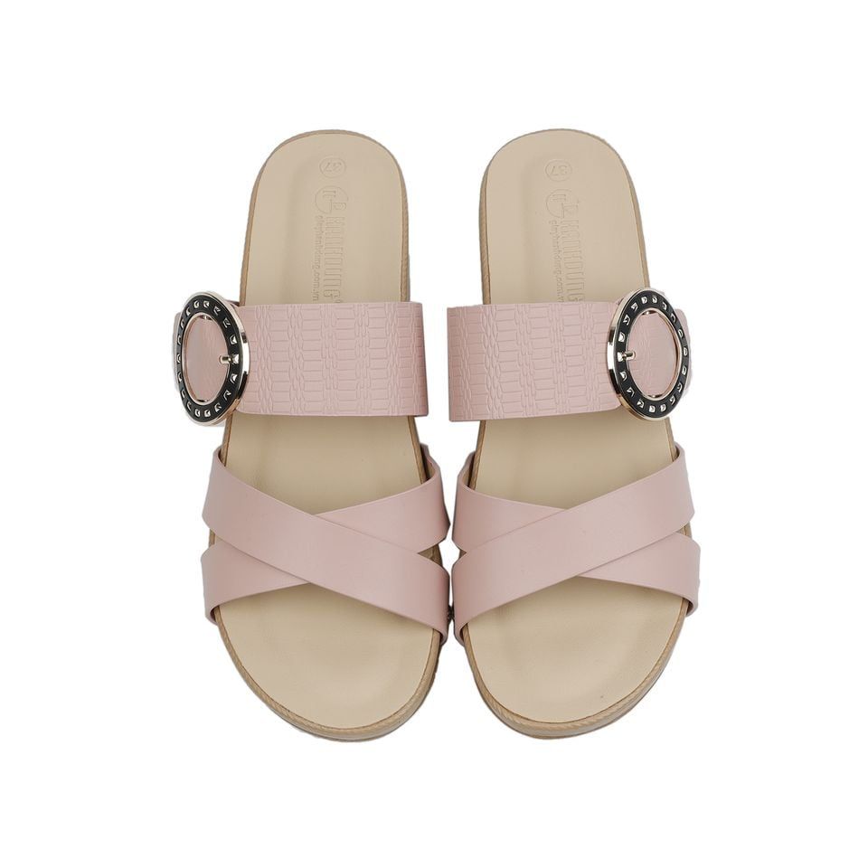 Dép Xuồng Hạnh Dung Bản Chéo Khóa Tròn HD04681AD