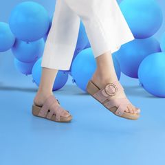 Dép Xuồng Hạnh Dung Bản Chéo Khóa Tròn HD04681AD