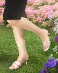 Dép Cao Gót Hạnh Dung Quai Phối Dây Xoàn HD12260AM