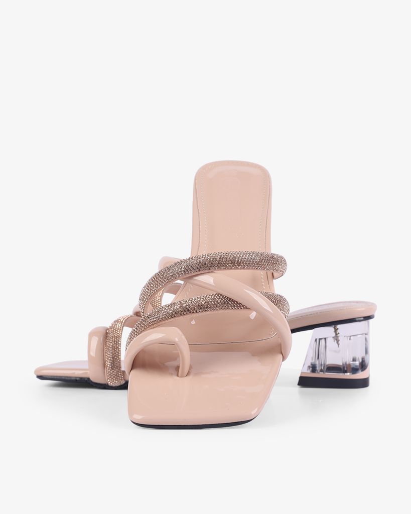 Dép Cao Gót Hạnh Dung Xỏ Ngón Gót Mica HD12264AM