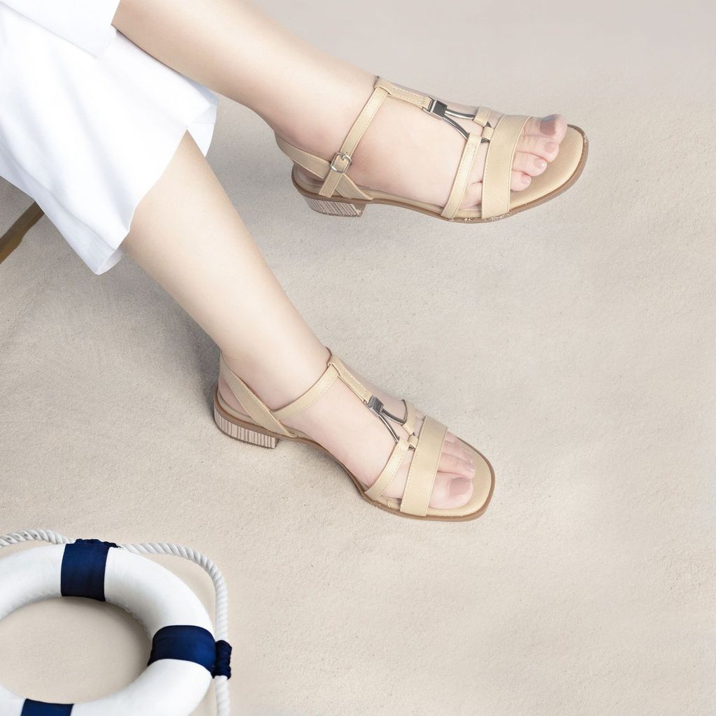 Sandal Cao Gót Hạnh Dung T-Strap Phối Phụ Kiện HD02193AB