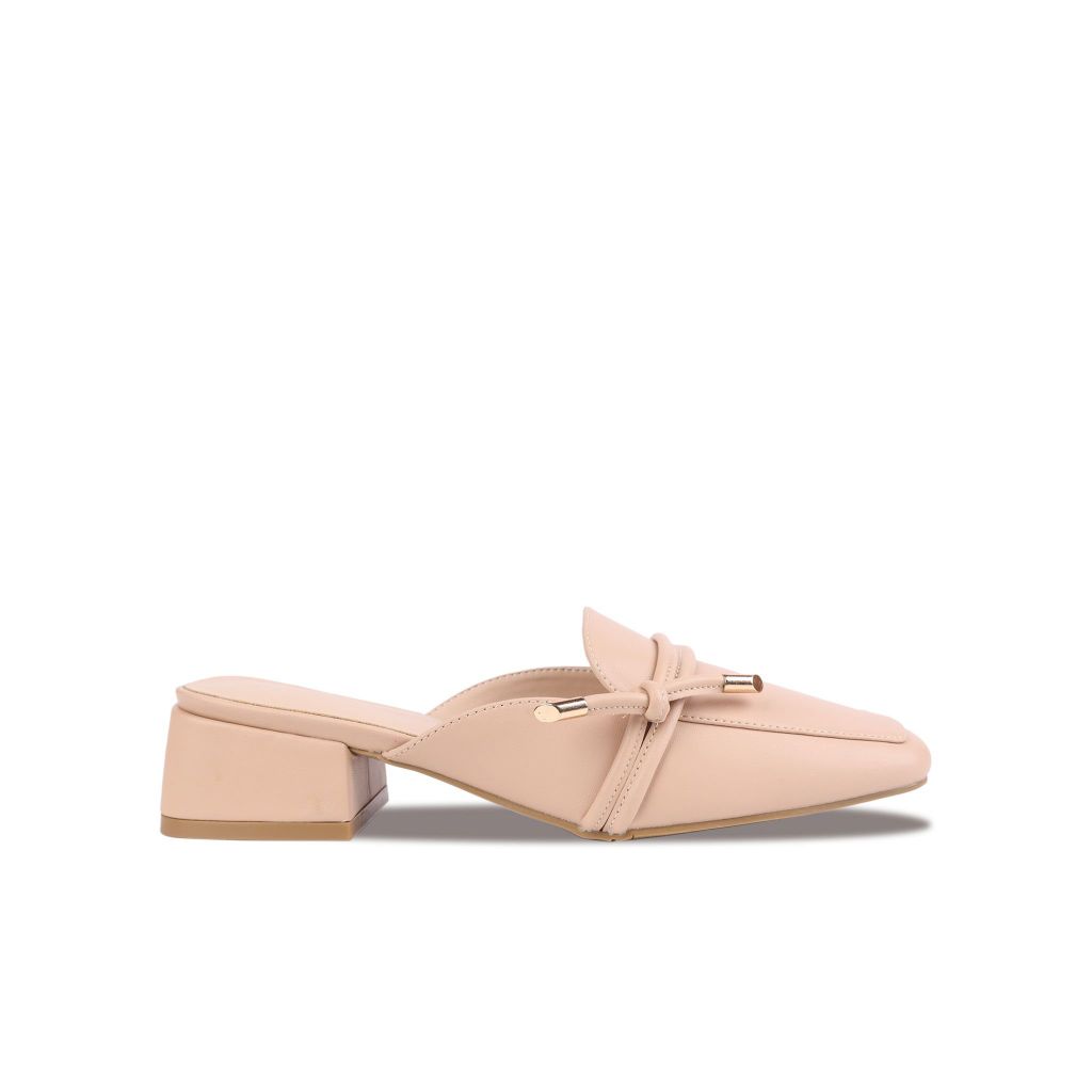 Dép Bít Mũi Hạnh Dung Mũi Vuông Dây Thắt Nơ HD02199AB