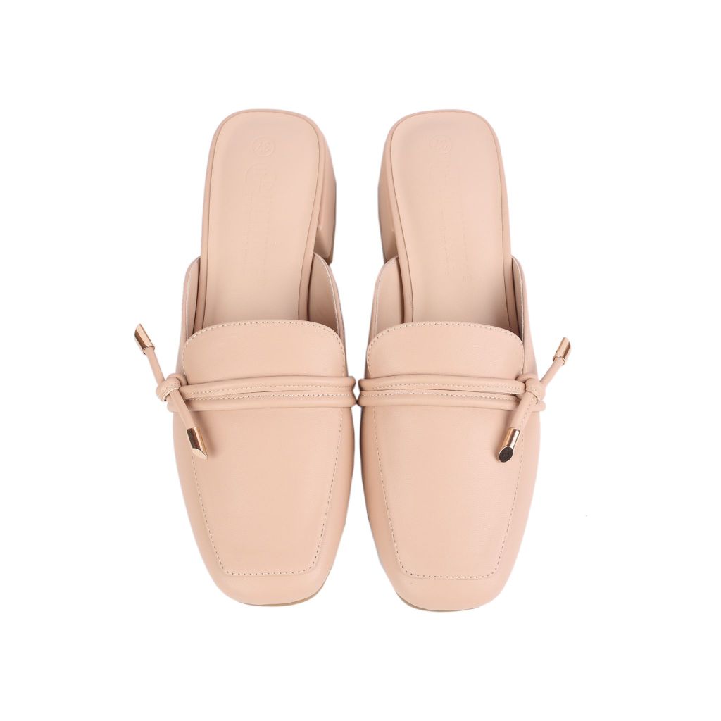 Dép Bít Mũi Hạnh Dung Mũi Vuông Dây Thắt Nơ HD02199AB