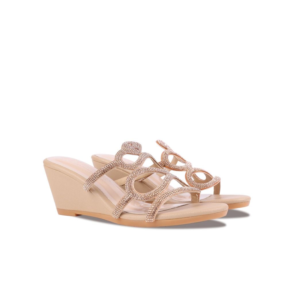 Dép Xuồng Hạnh Dung Quai Rắn Kim Sa 6cm HD02209AB