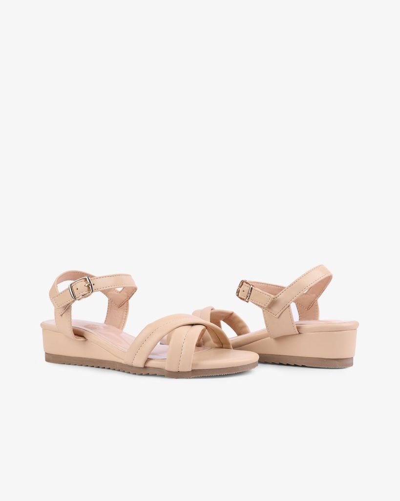 Sandal Xuồng Hạnh Dung Quai Đan Chéo Vân Mềm HD02229AB